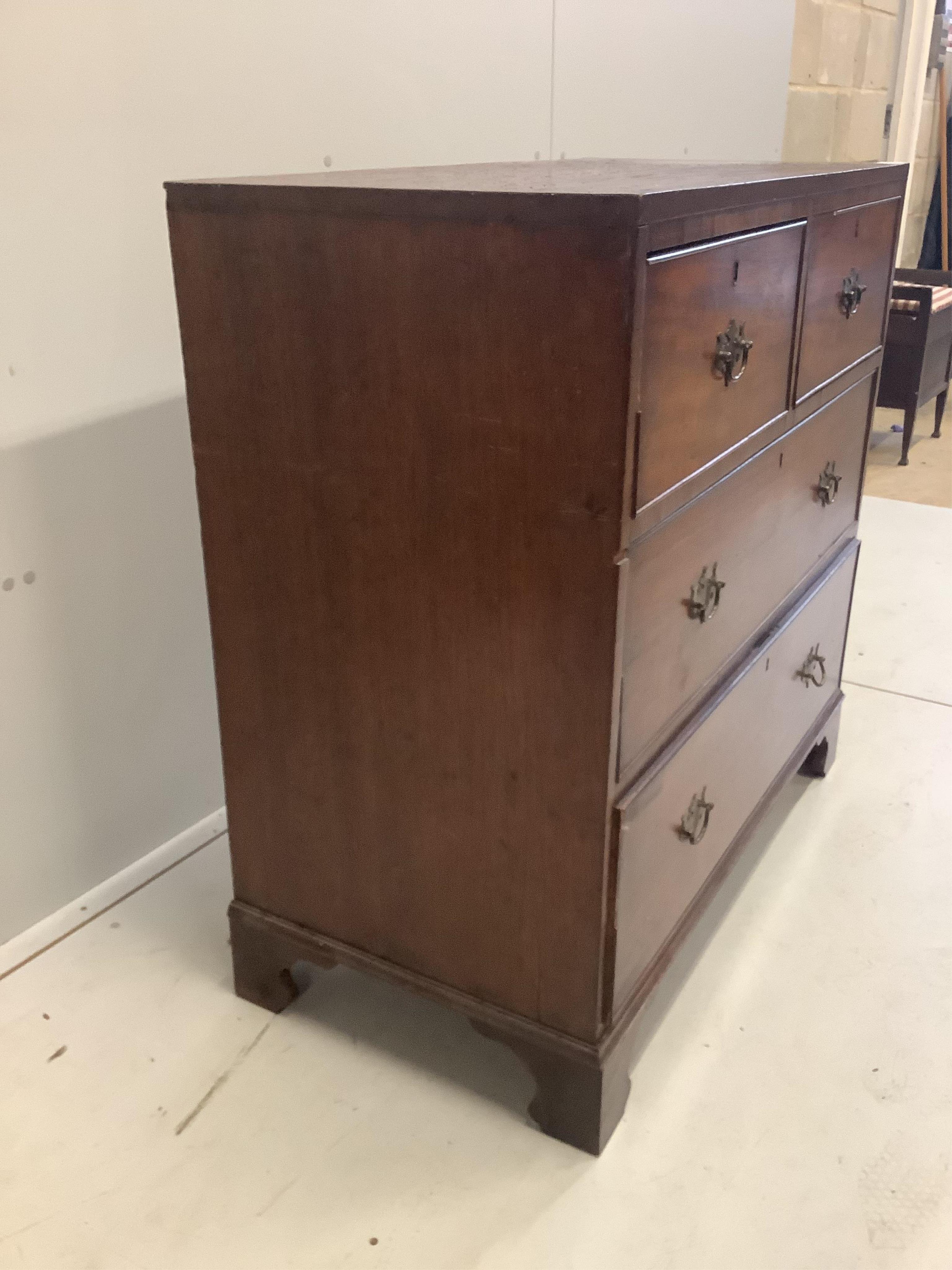 A Regency mahogany straight front chest of drawers, width 89cm, depth 45cm, height 89cm. Condition - fair